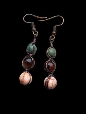 Handmade Copper Wire Wrap Earrings